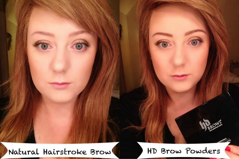 Natural Hairstroke Tattooed brow compared to a HD defined brow 
