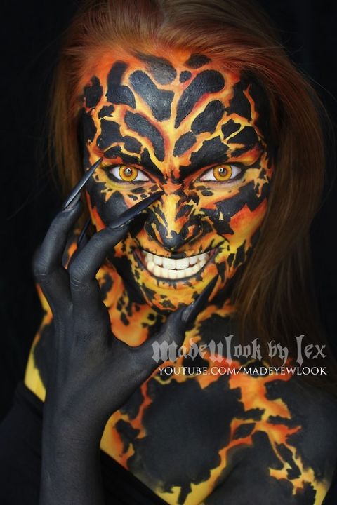 Lex creates amazing looks with makeup and body paint