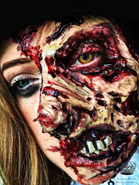 Gurn Burn Gory Halloween makeup look | Halloween Makeup in Barnsley | Rachael Divers