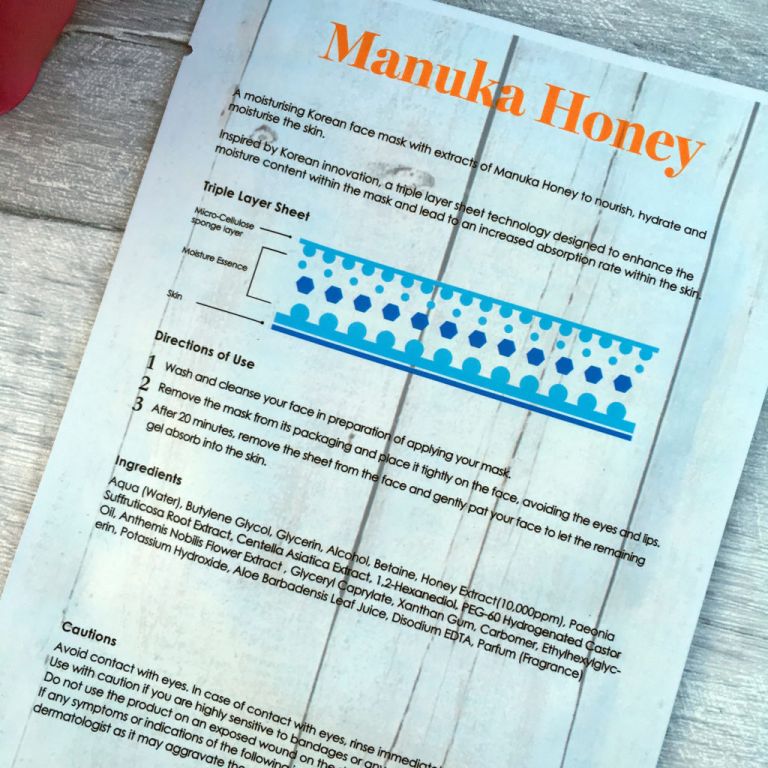 Vitamasques Manuka Honey Hydrating and Moisturising Sheet Mask review | Rachael Divers