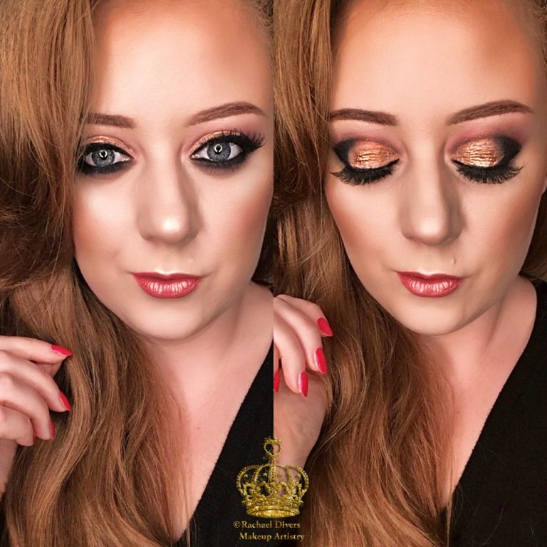 Glamorous Golden Cut Crease Makeup Look for Valentine's Day with Model Co