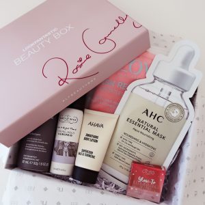 Beauty products inside a lookfantastic beauty box