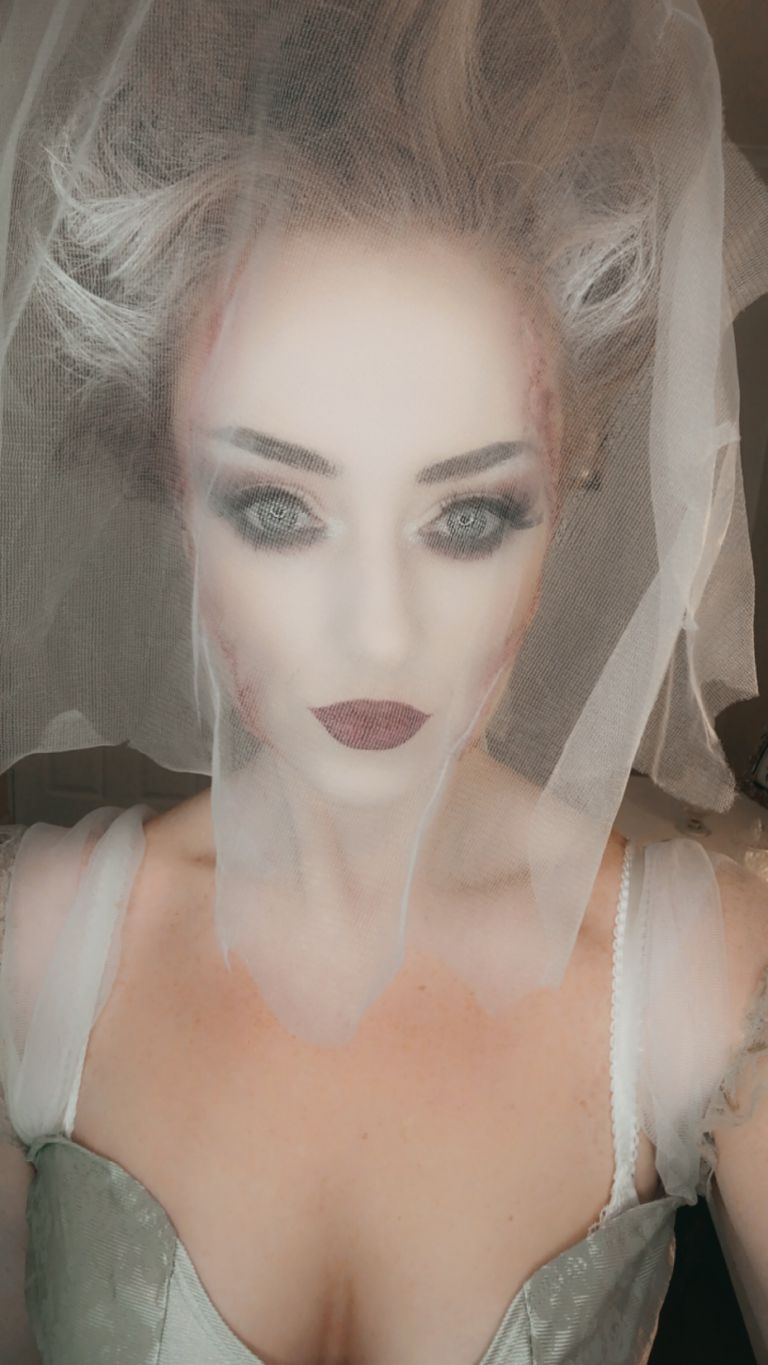 Glam Bride of Frankenstein Halloween makeup