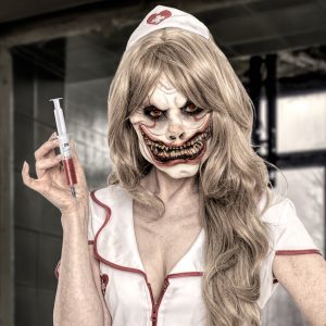 Creepy Clown Nurse Halloween Makeup